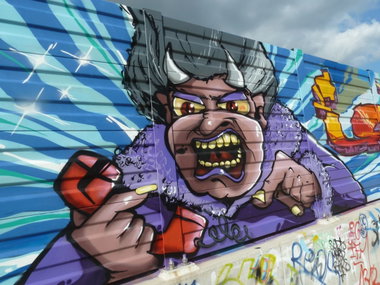 Graffiti Wall in Essen - Photo by PL_PartyZan - hafendampf, 2014, monster (2014)