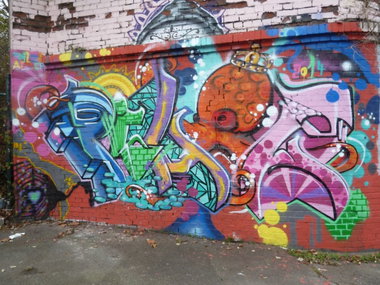 Graffiti Wall in Essen - Photo by PL_PartyZan - mr, pilz, pirat (2014)