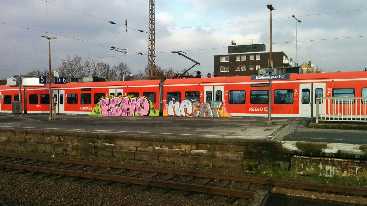 Graffiti Train in Mülheim - Photo by PL_PartyZan - echo, ma, cht (2014)