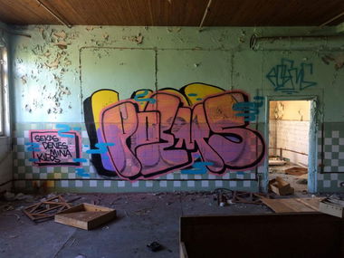 Graffiti Wall - Photo by POEMS - poems, riga, latvia (2017)