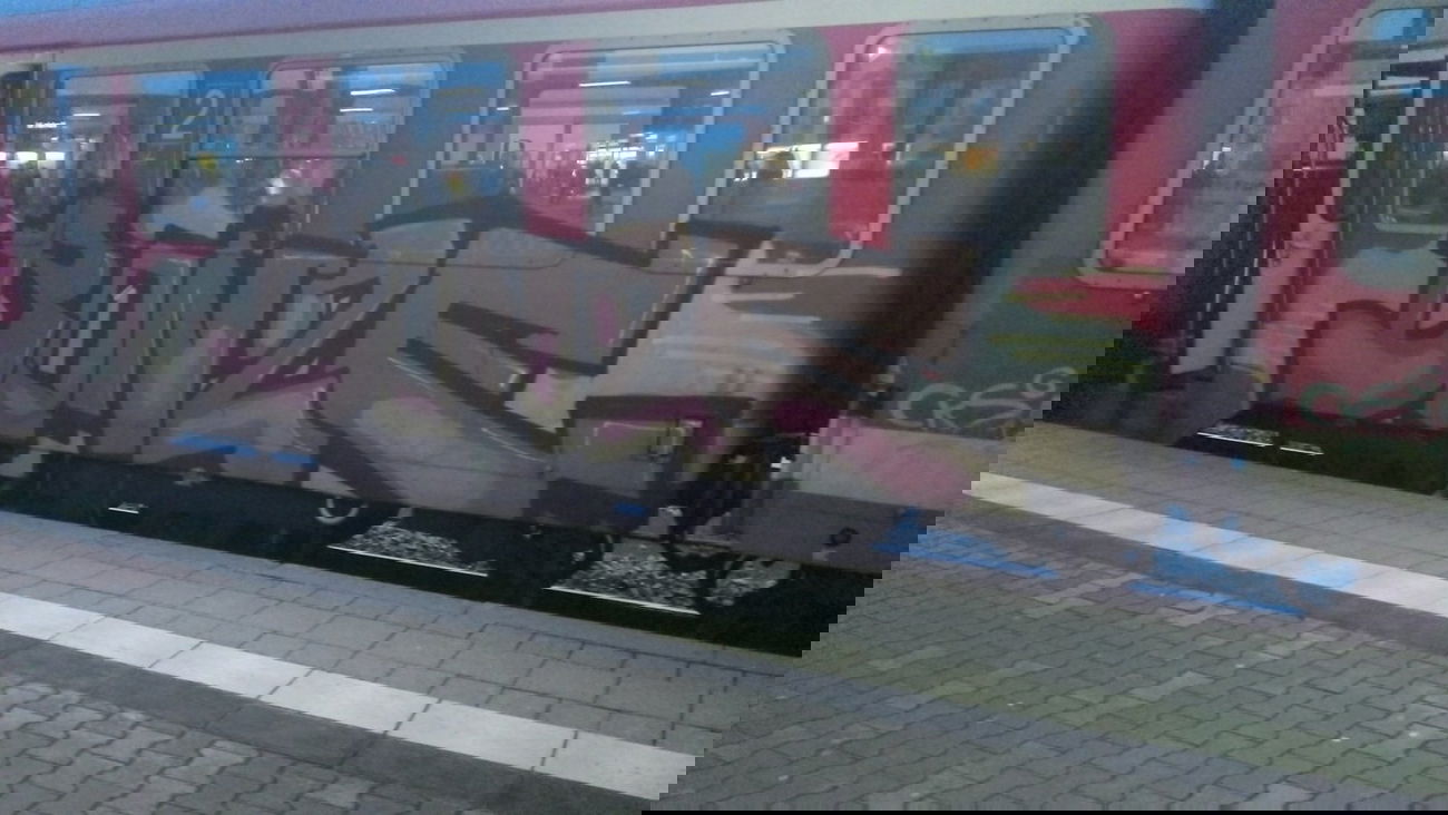 Graffiti Train in Mannheim - Photo by PORN - Bonze (2014)