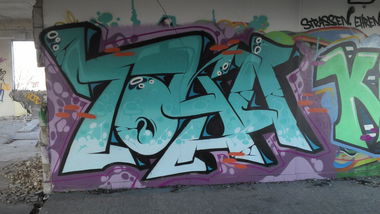 Graffiti Wall in Mannheim - Photo by PORN - Toyu, utwo