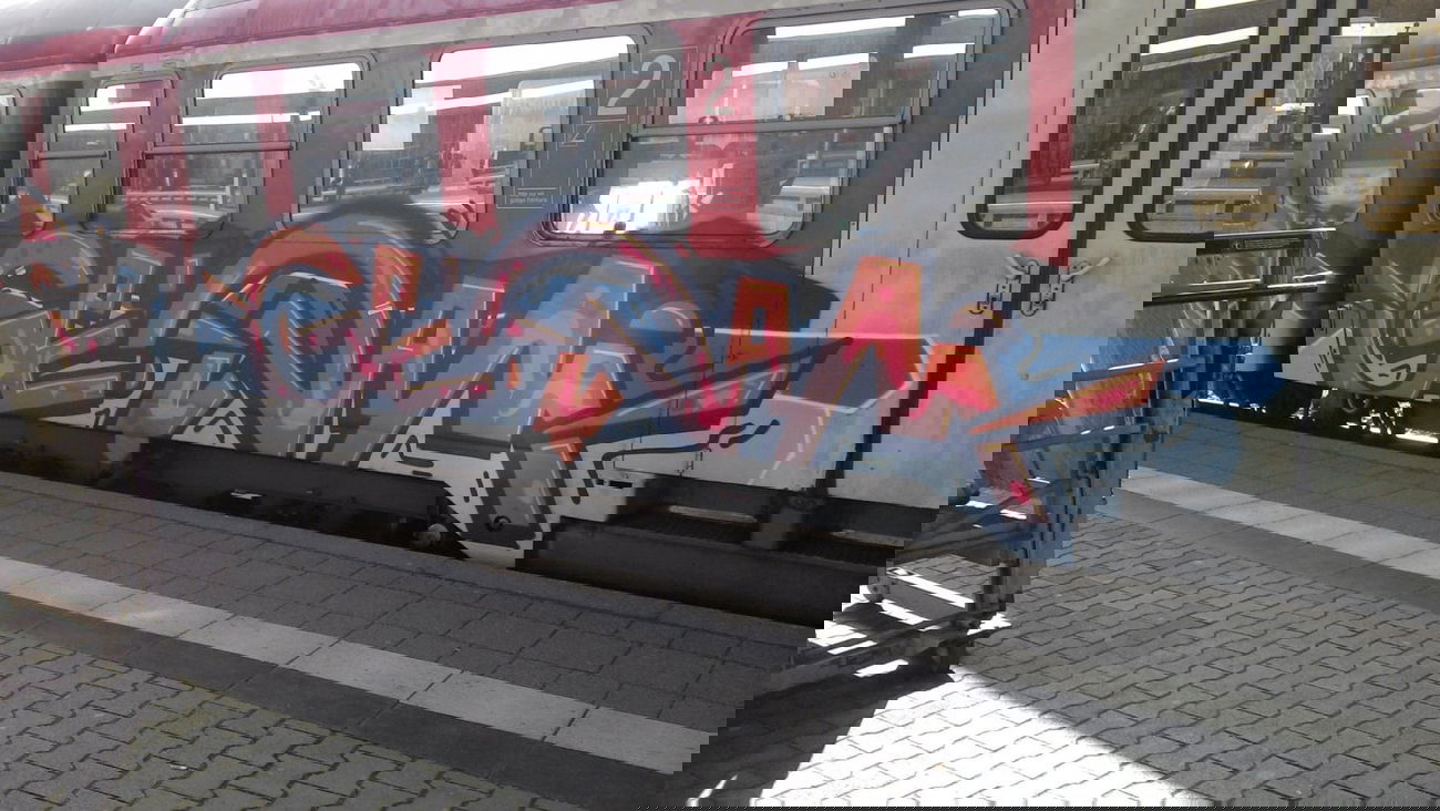 Graffiti Train in Mannheim - Photo by PORN - gpc, sam