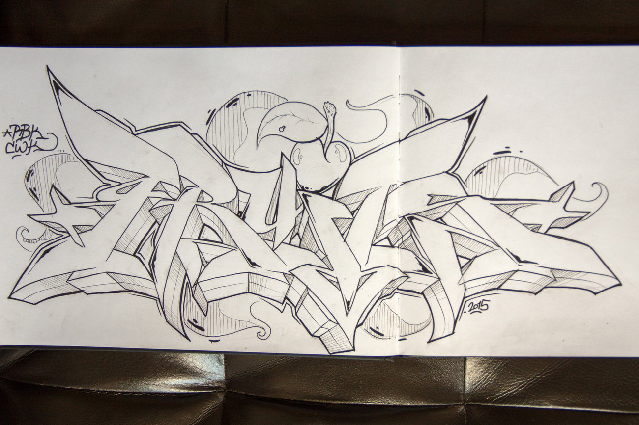 Graffiti Sketch - Photo by POWERone - POWERone, CLOCKWORK, RBK (2015)