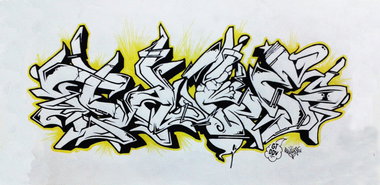 Graffiti Sketch - Photo by Paine - word, FAke (2014)