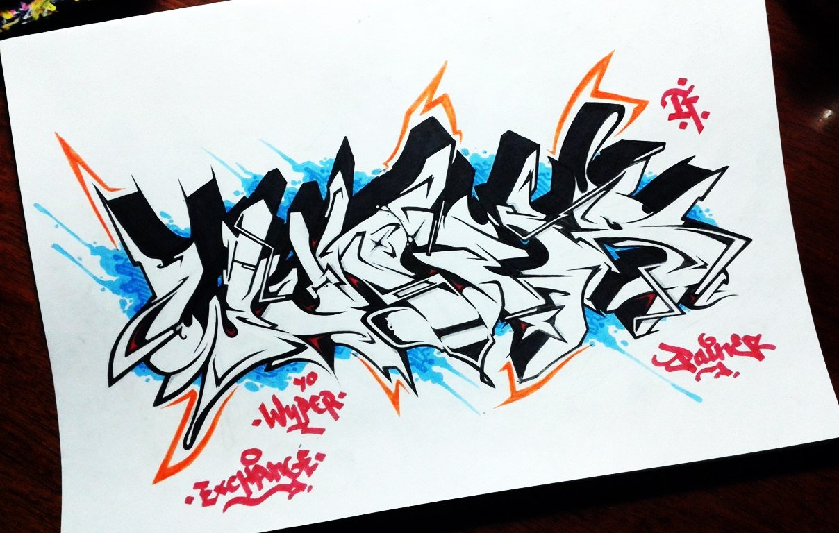 Graffiti Sketch - Photo by Paine - exchange, for, Wuper
