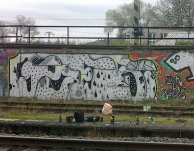 Graffiti Wall in Valasske Mezirici - Photo by Panxnotdead - gios, gyes, valmez (2014)