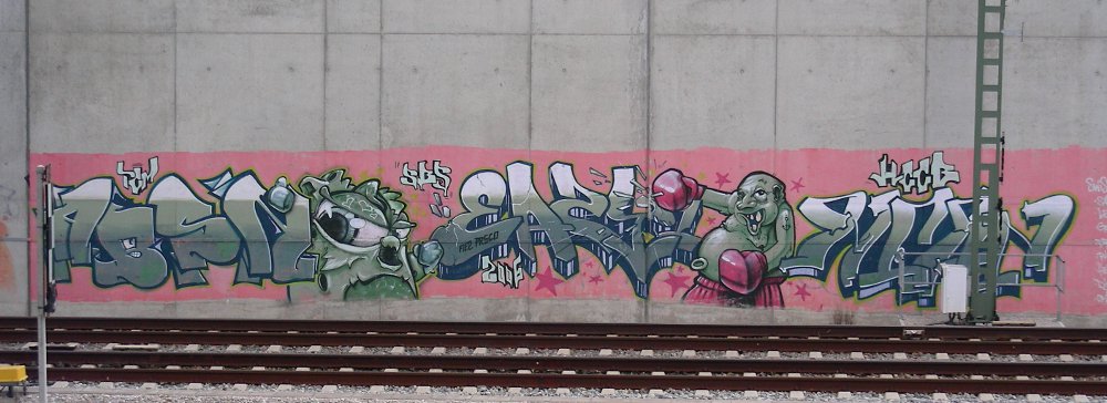 Graffiti Wall in München - Photo by Parasit - S1, Sbs, Hccb (2006)