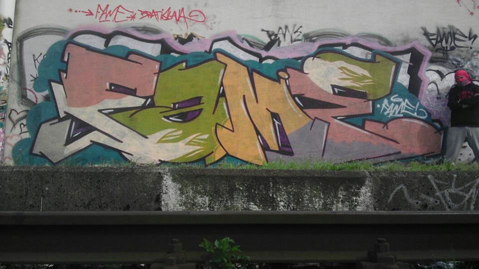 Graffiti Wall in Tren?ín - Photo by PeknyFame - fame, trainline, trencin