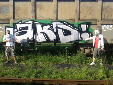 Graffiti Train in Bratislava - Photo by PeknyFame - akd, crew, freight (2013)