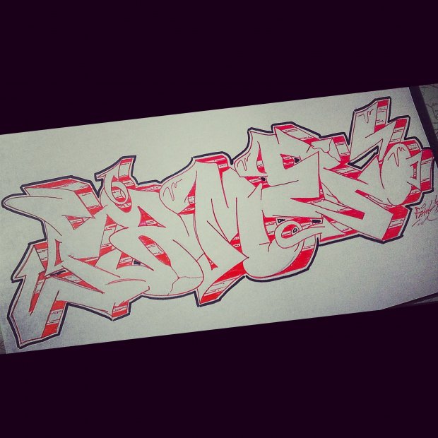 Graffiti Sketch - Photo by PeknyFame - fame, sketch, orange