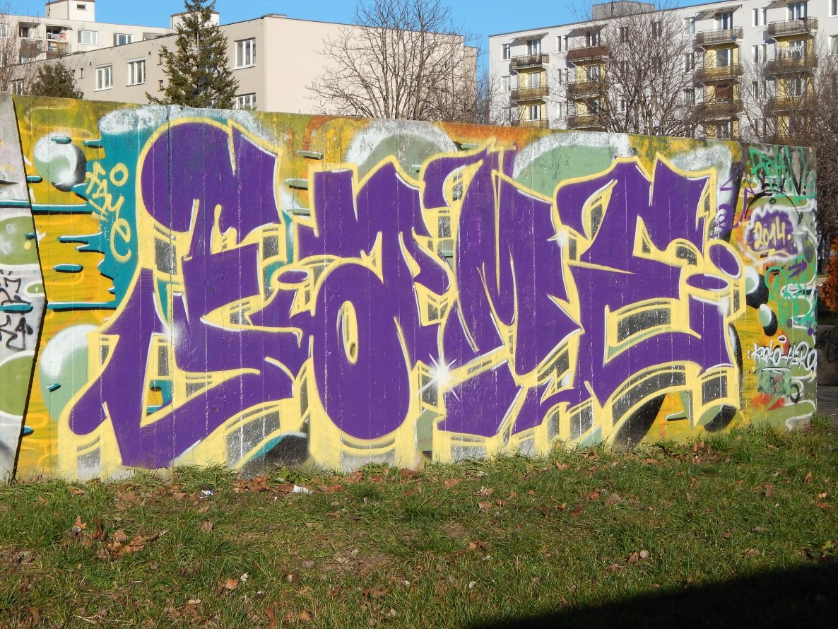 Graffiti Wall - Photo by PeknyFame - fame, bratislava, purple (2014)