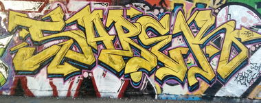 Graffiti Wall in Heidelberg - Photo by Pentabarf - heidelberg, halloffame, sarek (2016)