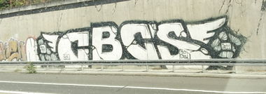 Graffiti Bombing in Köln - Photo by Pentabarf - A3, cbcs, cgn (2011)