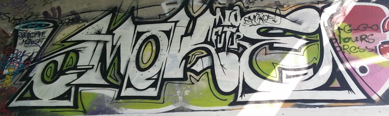 Graffiti Wall in Amsterdam - Photo by Pentabarf - amsterdam, flevopark, smoke