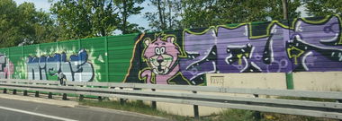 Graffiti Bombing in Erftstadt - Photo by Pentabarf - A553, Brühl, erftstadt