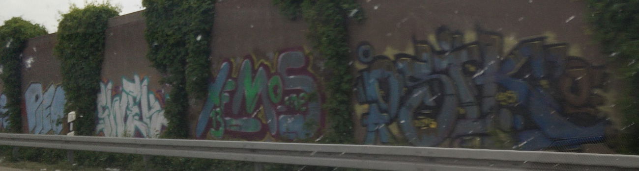 Graffiti Bombing in Wesseling - Photo by Pentabarf - A555, Bonn, Wesseling (2016)