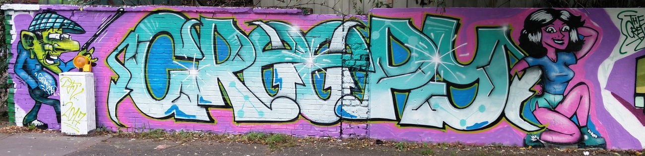 Graffiti Wall in Köln - Photo by Pentabarf - gremberg, creepy, character (2017)