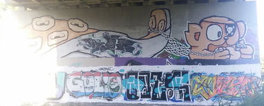 Graffiti Wall in Amsterdam - Photo by Pentabarf - amsterdam, flevopark, character