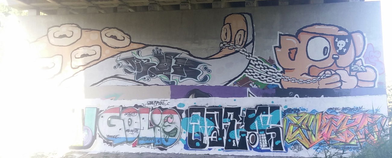 Graffiti Wall in Amsterdam - Photo by Pentabarf - amsterdam, flevopark, character