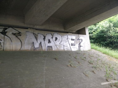 Graffiti in Deutschland - Photo by Pentabarf - A1, eifel, marie
