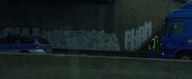 Graffiti Bombing - Photo by Pentabarf - phame, police, A1 (2013)