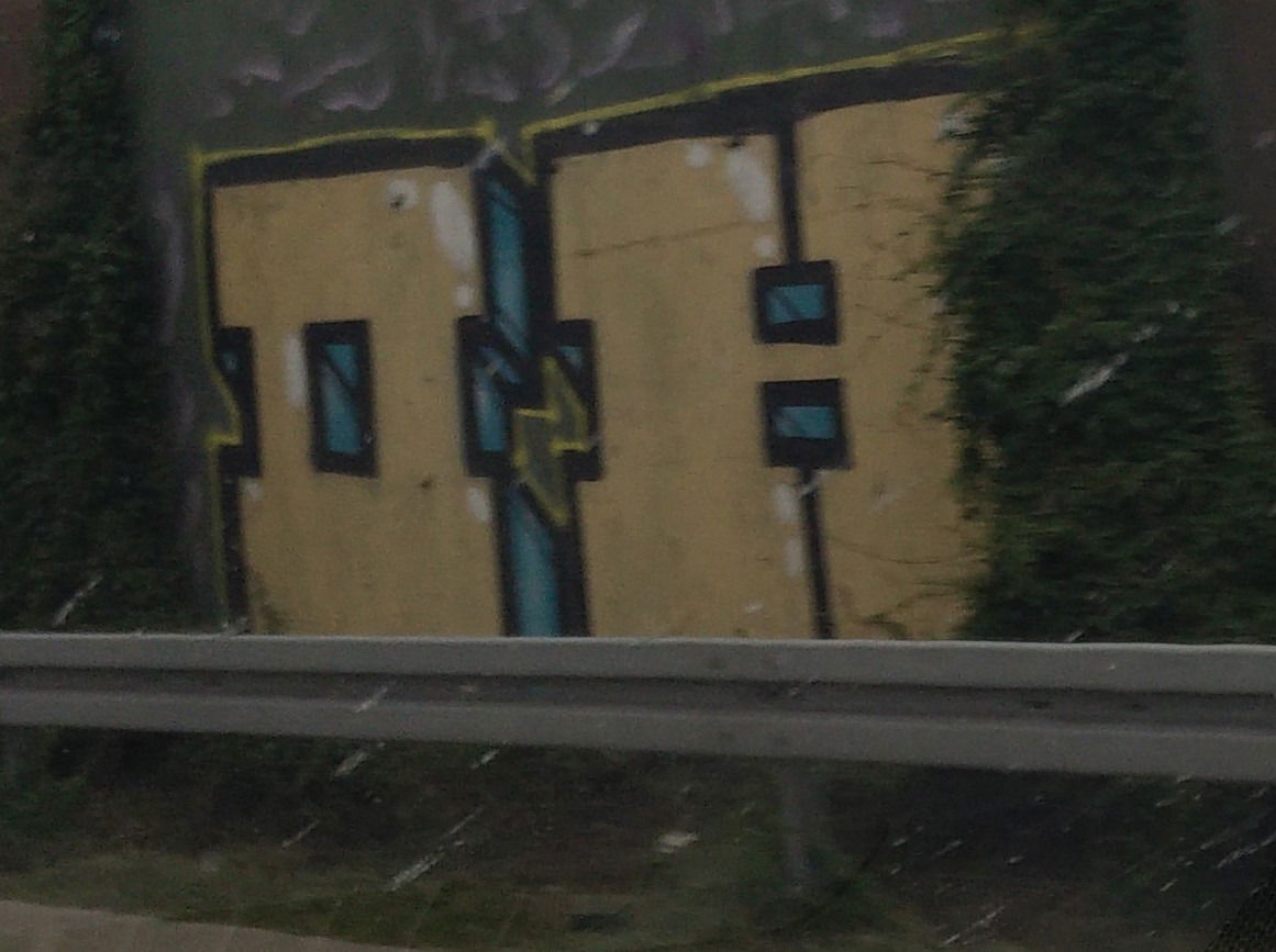 Graffiti Bombing in Wesseling - Photo by Pentabarf - A555, Bonn, Wesseling (2016)