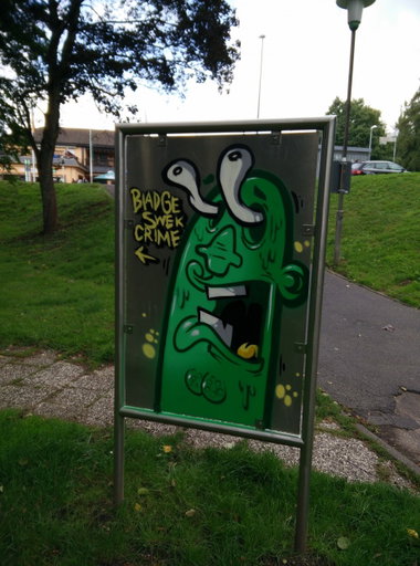 Graffiti in Deutschland - Photo by Pentabarf - Biadge, Swek, Crime (2015)