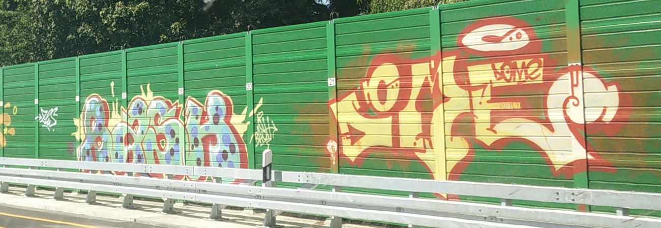 Graffiti Bombing in Deutschland - Photo by Pentabarf - A553, brühl, dome (2016)