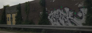 Graffiti Bombing in Wesseling - Photo by Pentabarf - A555, Bonn, Wesseling (2016)