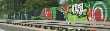 Graffiti Bombing in Erftstadt - Photo by Pentabarf - A553, Brühl, erftstadt
