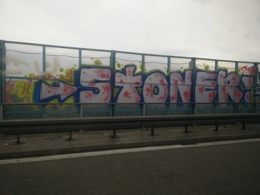 Graffiti Bombing - Photo by Pentabarf - A5, stoner