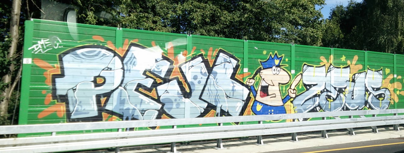 Graffiti Bombing in Deutschland - Photo by Pentabarf - A553, brühl, Peul (2016)