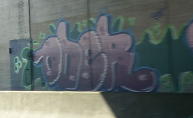 Graffiti Bombing in Essen - Photo by Pentabarf - A3, Essen, oder