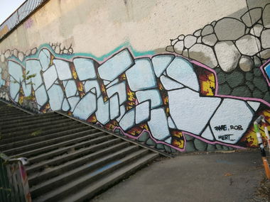 Graffiti Wall in Heidelberg - Photo by Pentabarf - heidelberg, halloffame, miller (2016)