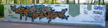 Graffiti Wall in Bonn - Photo by Pentabarf - halloffame, bonn, rheinaue (2003)