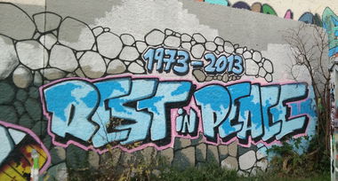 Graffiti Wall in Heidelberg - Photo by Pentabarf - heidelberg, halloffame, rip (2016)