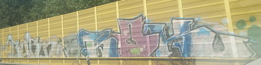 Graffiti Bombing in Oberhausen - Photo by Pentabarf - A42, essen, oberhausen