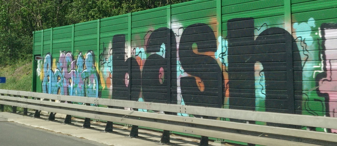 Graffiti Bombing in Erftstadt - Photo by Pentabarf - A553, Brühl, erftstadt