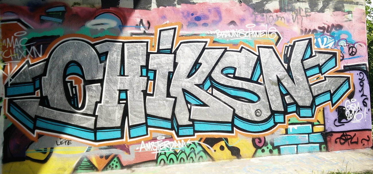 Graffiti Wall in Amsterdam - Photo by Pentabarf - amsterdam, flevopark, chiksn