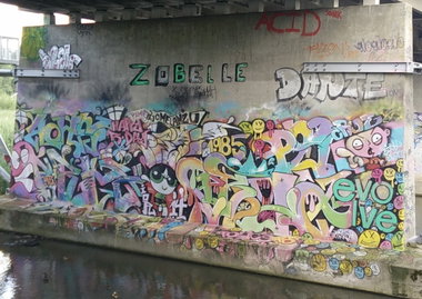 Graffiti Wall in Amsterdam - Photo by Pentabarf - amsterdam, Flevopark
