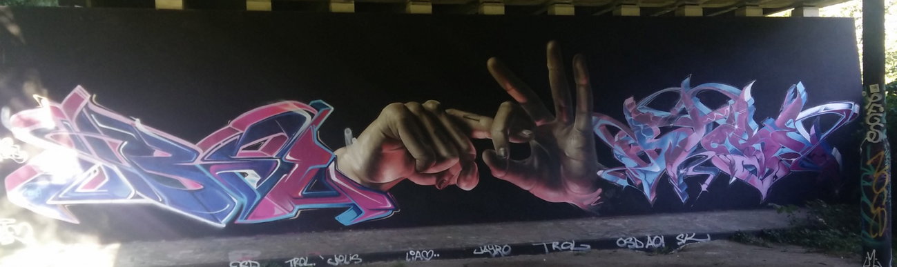 Graffiti Wall in Amsterdam - Photo by Pentabarf - amsterdam, flevopark, character
