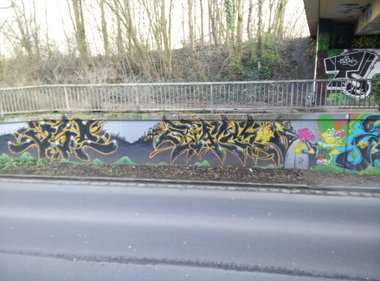 Graffiti Wall in Deutschland - Photo by Pentabarf - Biatch, TScrew, WallofFame