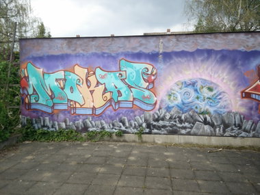 Graffiti Wall in Deutschland - Photo by Pentabarf - Mokas, koenigsbrunn, schoolproject (2009)