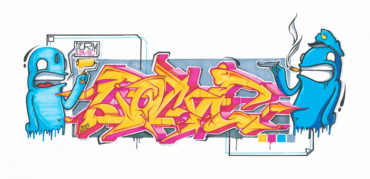 Graffiti Sketch - Photo by PermArt - comic, perm, charakter (2016)