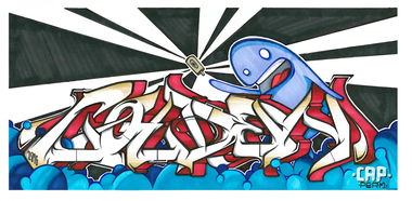 Graffiti Sketch - Photo by PermArt - golden, battle, style (2016)