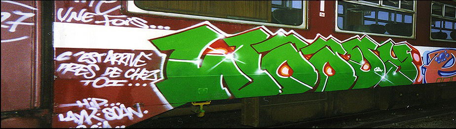 Graffiti Train - Photo by Perry - Woody, Graffiti, Belgium (1998)