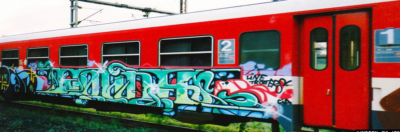 Graffiti Train - Photo by Perry - Woody, Graffiti, Paris (2000)