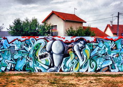 Graffiti Wall - Photo by Perry - Woody, Graffiti, Paris (1996)