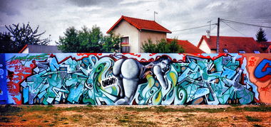 Graffiti Wall - Photo by Perry - Woody, Graffiti, Paris (1996)